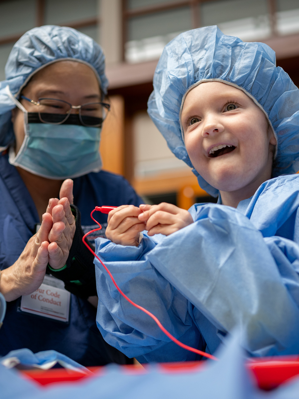 A doctor with a patient.